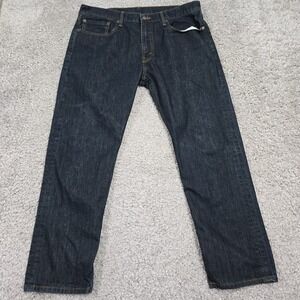 Levi's 502 Men's Taper Dark Wash Jeans Size 36x30 (fits 35x27.5) Casual Denim